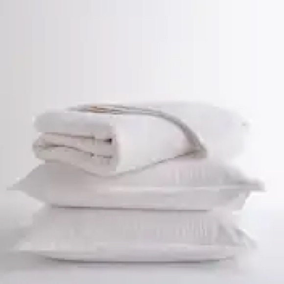 NEW Quince White 100% Organic Cotton Stripe Stitch Quilt Set King/Cal King - Picture 1 of 10